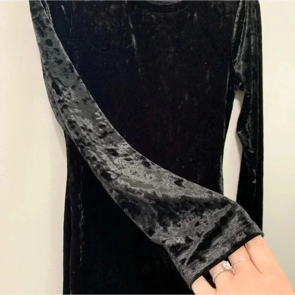 Good American Rulebreaker Black Velvet Midi Dress - size 2 - Medium - R - Picture 5 of 7